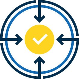 Illustration of a bullseye with a checkmark in the center