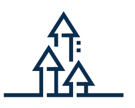 3. Competitive Icon of three upward arrows