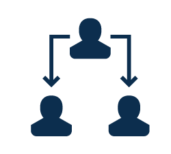 6. Teamwork Icon of three people connected by arrows