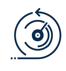 8. Performance Icon of a gauge with surrounding arrow