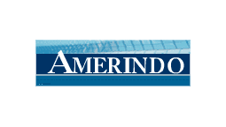 青いAmerindoテキストロゴ