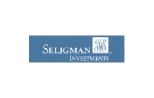 長方形のボックスに青いSeligmanInvestmentsのテキストロゴ