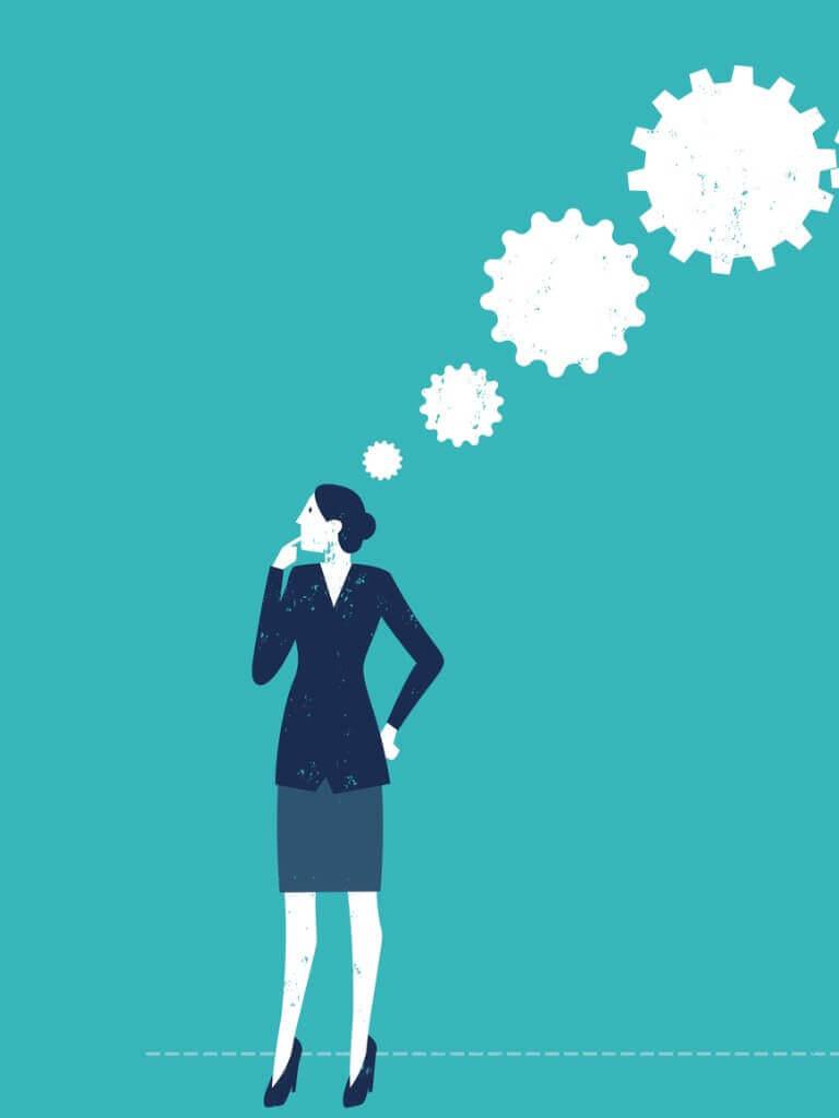 businesswomen-thinking-gears-vector-id521515287-1 supply chain digital twin