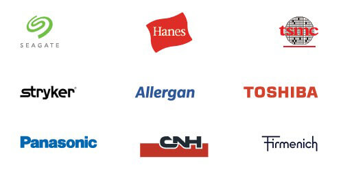 Graphic of several company logos